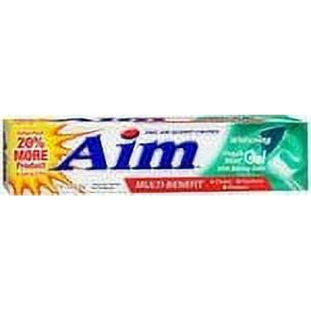 Aim Whitening Anticavity Fluoride Toothpaste Gel Fresh Mint - 5.5 oz