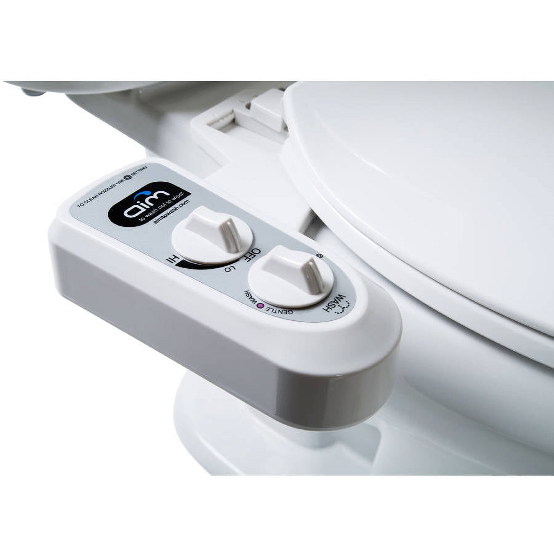 Aim to Wash! Bidet Attachment, Dual Nozzles, Self Cleaning