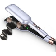 Aima Beauty 2 Barrel Hair Crimper and Waver, 1.25 inch Hair Waver with Negative ion, 30S Heats Up Crimping Iron, Purple