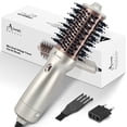 thumbnail image 1 of Aima Beauty Hair Dryer Brush Dual Voltage Worldwide Travel Blow Dryer Brush with Oval Barrel 360°Airflow for Smooth, Negative Ionic Frizz-Free Drying/Straightening/Voluming, Champagne Silver, 1 of 8