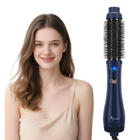 Hair Dryer and Blow Dryer Brush in one, Aima Beauty 4 in 1 Upgrade Hot Air Brush for Women, Negative ion, Frizz Less, Prussian Blue