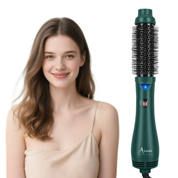 Hair Dryer and Blow Dryer Brush in one, Aima Beauty 4 in 1 Upgrade Hot Air Brush for Women, Negative ion, Frizz Less, Dark Green