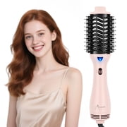 Hair Dryer Brush, Aima Beauty 4 in 1 Blow Dryer Brush and Styler Volumizer, Ceramic Hot Air Brush for All Hair Types, Gift for Women, Pink