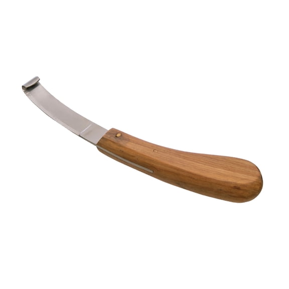 Jeffers Horse Hoof Knife for Hoof Trimming and Cleaning, Farrier Tool with Wooden Handle & Stainless Steel Blade, Grooming Kit Accessory for Horses, Ponies, Livestock - Right Hand Use