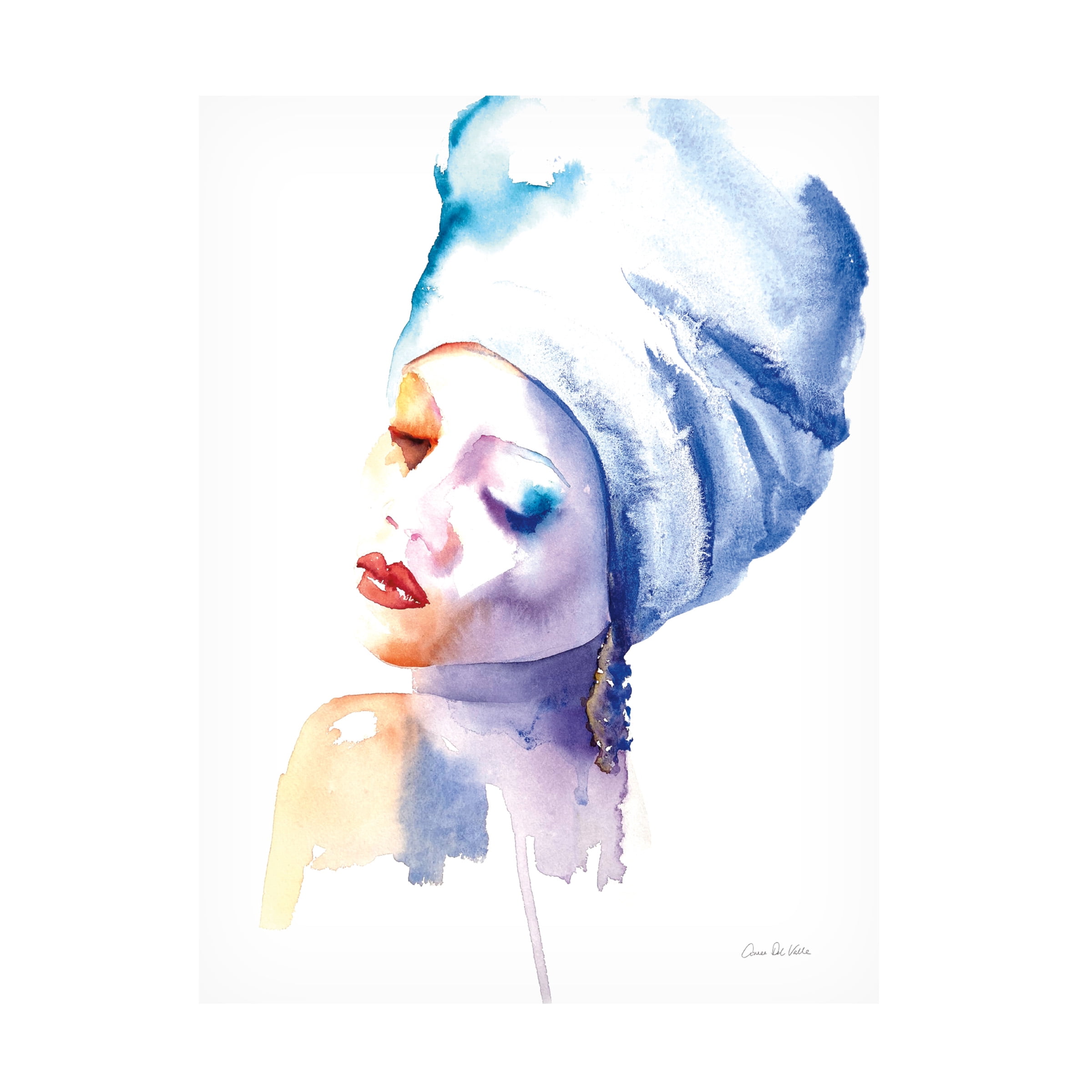 Aimee Del Valle 'Woman in Blue' Canvas Art