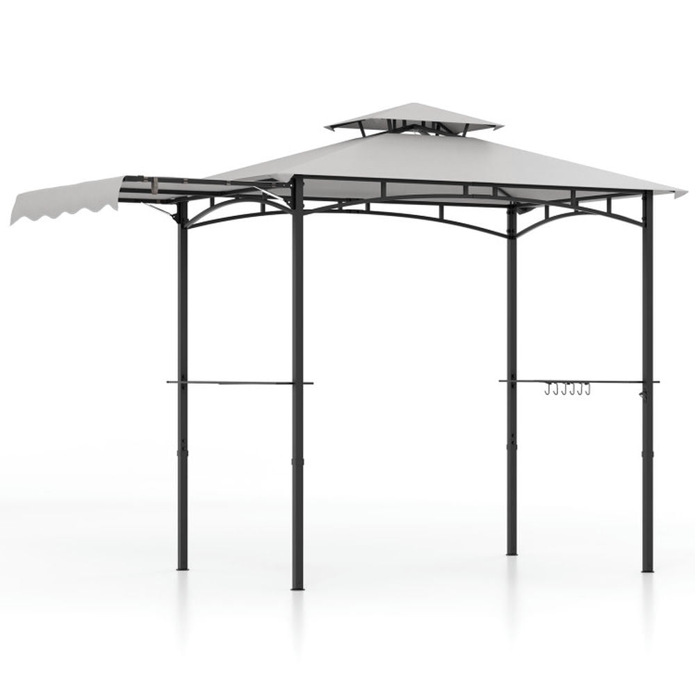 Aimee Lii 10.5 x 5 FT Patio Canopy with Side Awning and Double-Tiered Top, Patio Covers for Shade and Rain-Gray Aimee Lii 10.5 x 5 FT Patio Canopy with Side Awning and Double-Tiered Top, Patio Covers for Shade and Rain-Gray
