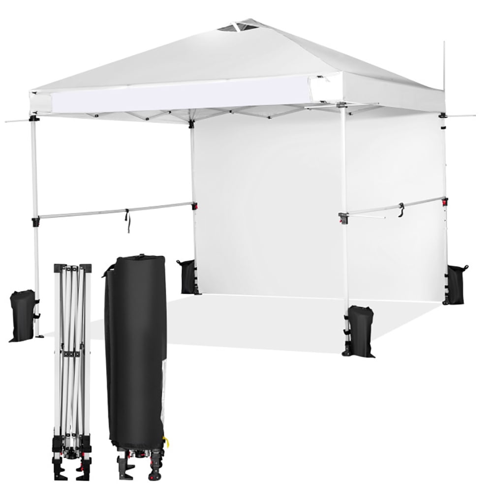Aimee Lii 10 x 10 Feet Foldable Commercial Pop-up Canopy with Roller Bag and Banner Strip, Backyard Canopy Gazebo for Party Camping BBQ Events, White Aimee Lii 10 x 10 Feet Foldable Commercial Pop-up Canopy with Roller Bag and Banner Strip, Backyard Canopy Gazebo for Party Camping BBQ Events, White