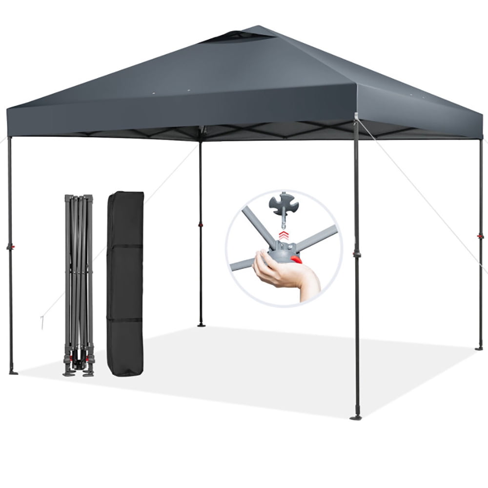 Aimee Lii 10 x 10 Feet Foldable Outdoor Instant Pop-up Canopy with Carry Bag, Backyard Canopy Gazebo for Party Camping BBQ Events, Gray