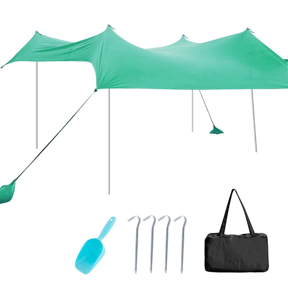 Aimee Lii 10 x 10 Feet Large Beach Sunshade Beach Tent Canopy with Sandbags, Outdoor Patio Awnings for Party Camping BBQ Events, Green Aimee Lii 10 x 10 Feet Large Beach Sunshade Beach Tent Canopy with Sandbags, Outdoor Patio Awnings for Party Camping BBQ Events, Green