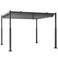 thumbnail image 1 of Aimee Lii 10 x 10 Feet Outdoor Pergola with Retractable Canopy and Metal Columns, Patio Covers for Shade and Rain-Gray, 1 of 11