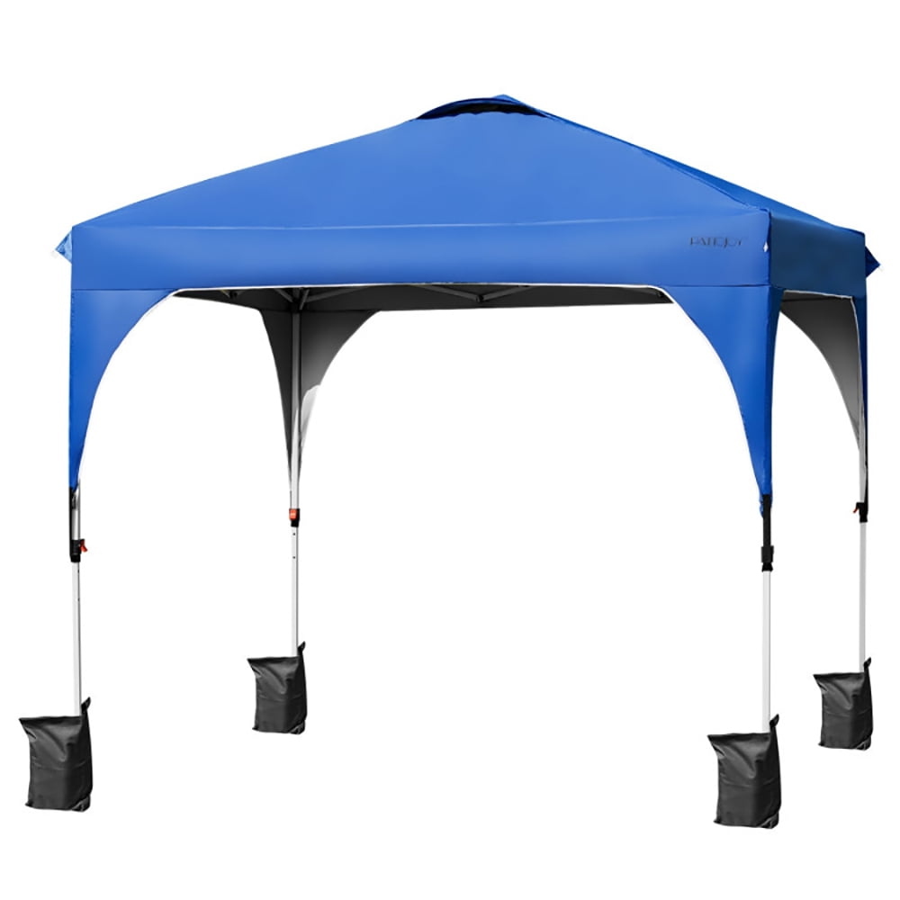 Aimee Lii 10 x 10 Feet Outdoor Pop-up Camping Canopy Tent with Roller Bag, Backyard Canopy Gazebo, Blue Aimee Lii 10 x 10 Feet Outdoor Pop-up Camping Canopy Tent with Roller Bag, Backyard Canopy Gazebo, Blue