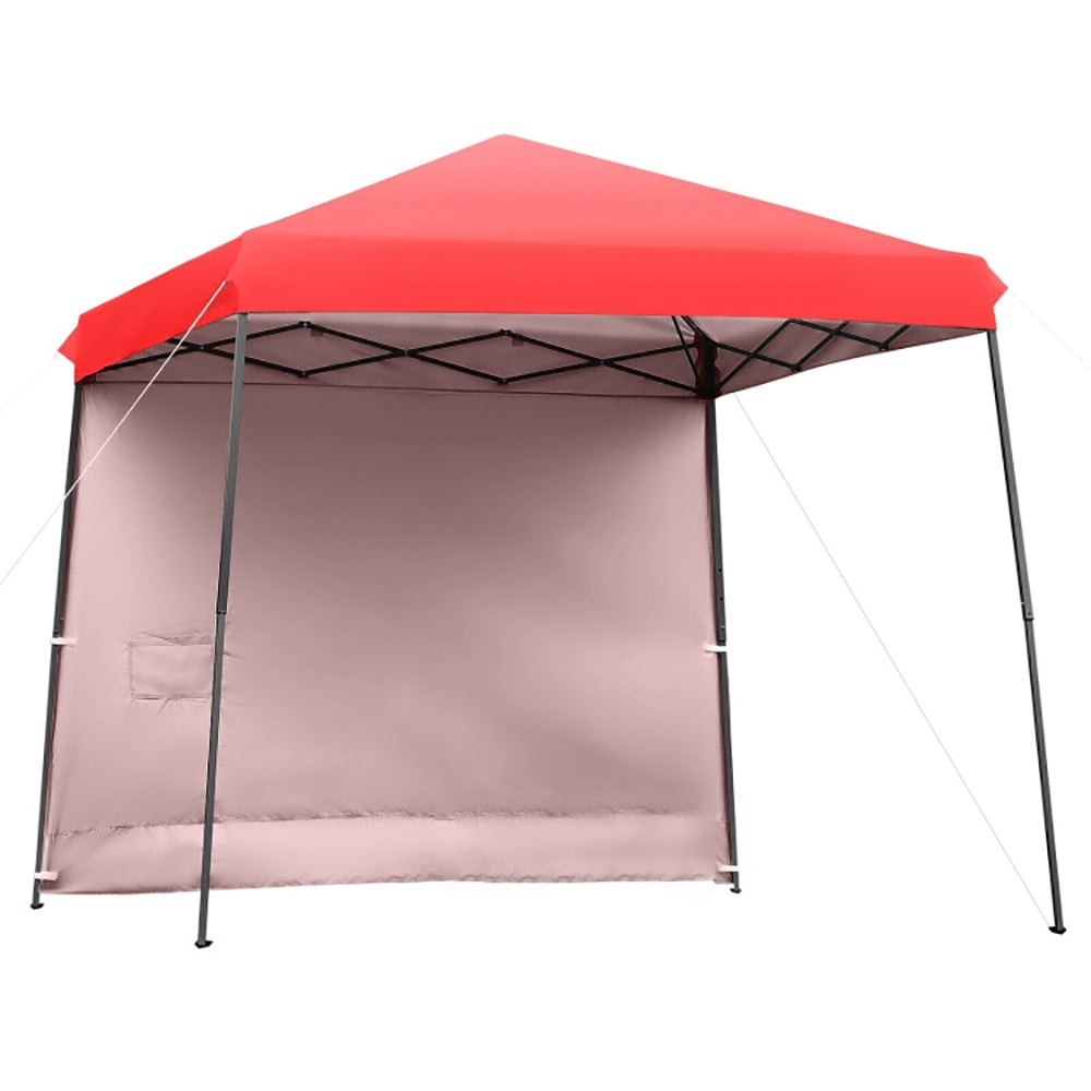 Aimee Lii 10 x 10 Feet Pop Up Tent Slant Leg Canopy with Detachable Side Wall, Backyard Canopy Gazebo, Red