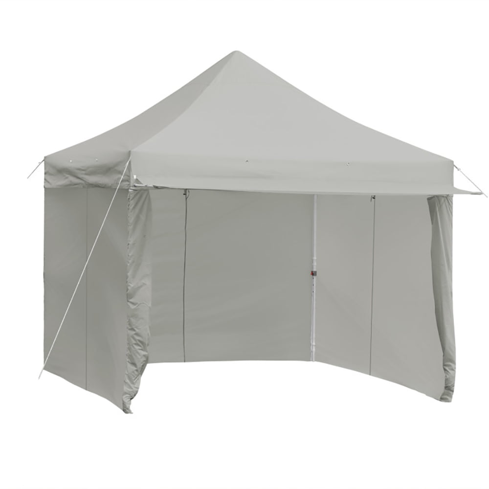 Aimee Lii 10 x 10 Feet Pop-up Gazebo with 5 Removable Zippered Sidewalls and Extended Awning, Backyard Canopy Gazebo, Gray