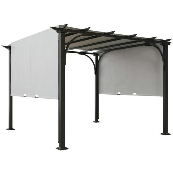 Aimee Lii 10' x 10' Patio Pergola with Weather-Resistant Steel Frame, Backyard Sun Shade Canopy Cover Shelter for Porch Party, Garden, Grill Canopy Tent, Shade Canopy, Outdoor Canopy, White