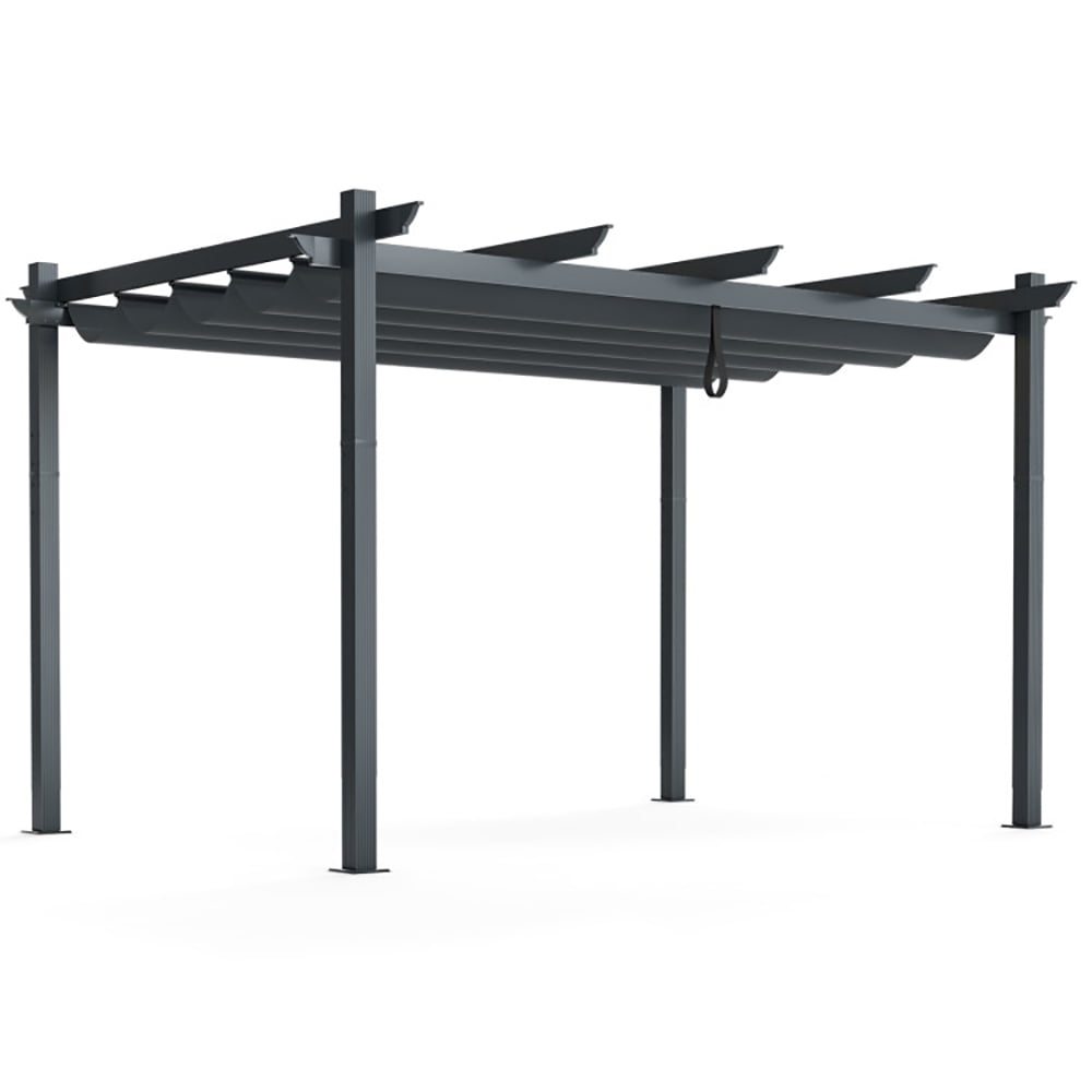 Aimee Lii 10 x 13 Feet Outdoor Aluminum Retractable Pergola Canopy Shelter, Backyard Canopy Gazebo for Party Camping BBQ Events, Gray Aimee Lii 10 x 13 Feet Outdoor Aluminum Retractable Pergola Canopy Shelter, Backyard Canopy Gazebo for Party Camping BBQ Events, Gray