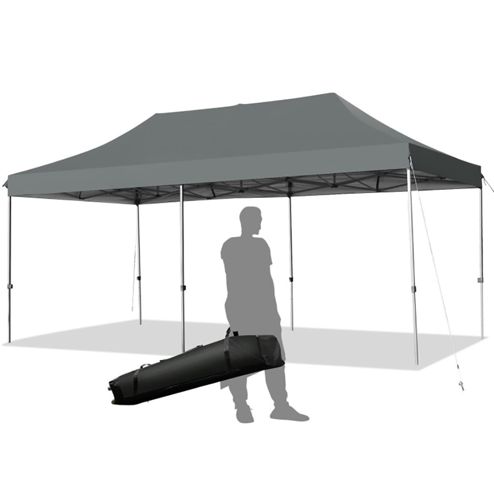 Aimee Lii 10 x 20 Feet Adjustable Folding Heavy Duty Sun Shelter with Carrying Bag, Backyard Canopy Gazebo, Gray Aimee Lii 10 x 20 Feet Adjustable Folding Heavy Duty Sun Shelter with Carrying Bag, Backyard Canopy Gazebo, Gray