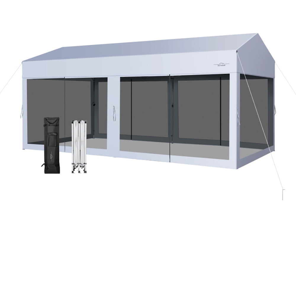 Aimee Lii 10 x 20 Feet Pop up Canopy Tent with Removable Sidewalls for Party, Retractable Outdoor Patio Awnings, White