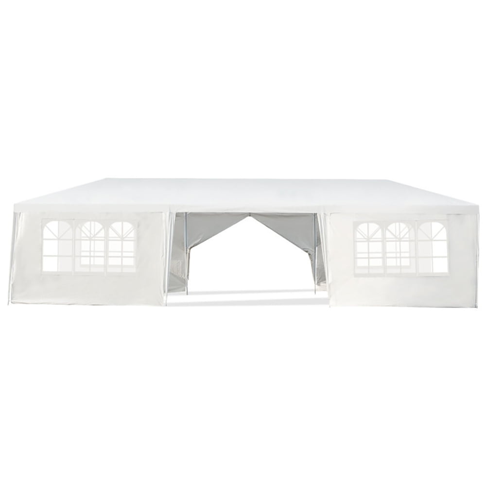 Aimee Lii 10 x 30 Feet Outdoor Canopy Tent with 6 Removable Sidewalls and 2 Doorways for Party Wedding BBQ Events, White