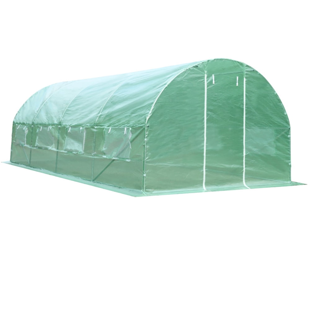 Aimee Lii 10 x 6.5 x 20 Feet 8 Windows Backyard Walk-in Greenhouse, Portable Greenhouses for Outdoors