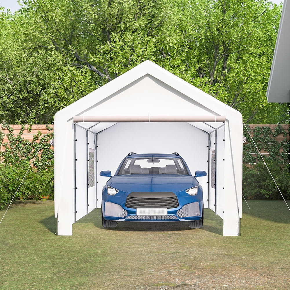 Aimee Lii 10'x20' Outdoor Canopy Portable Garage with Roll-up Ventilated Windows, Heavy Duty Car Port All Weather Carport Garage, Portable Outdoor Shed Cover Aimee Lii 10'x20' Outdoor Canopy Portable Garage with Roll-up Ventilated Windows, Heavy Duty Car Port All Weather Carport Garage, Portable Outdoor Shed Cover