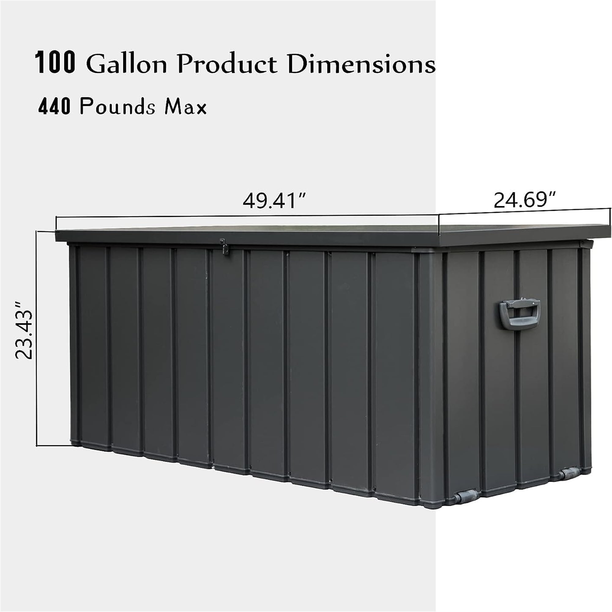 Aimee Lii 100 Gallon Outdoor Storage Deck Box Waterproof, Large Patio Storage Bin, Outdoor Toy Storage for Kids, Lockable, Dark Gray Aimee Lii 100 Gallon Outdoor Storage Deck Box Waterproof, Large Patio Storage Bin, Outdoor Toy Storage for Kids, Lockable, Dark Gray