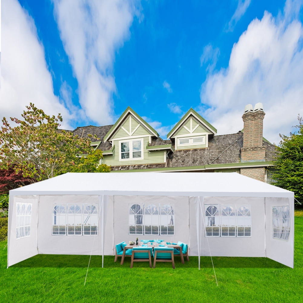 Aimee Lii 10x30 Waterproof Canopy with 5 Sidewalls, Party Tent Outdoor Event Shelter Sun Shade, Portable Tent for Camping Picnic Party Wedding Deck Yard Events, White