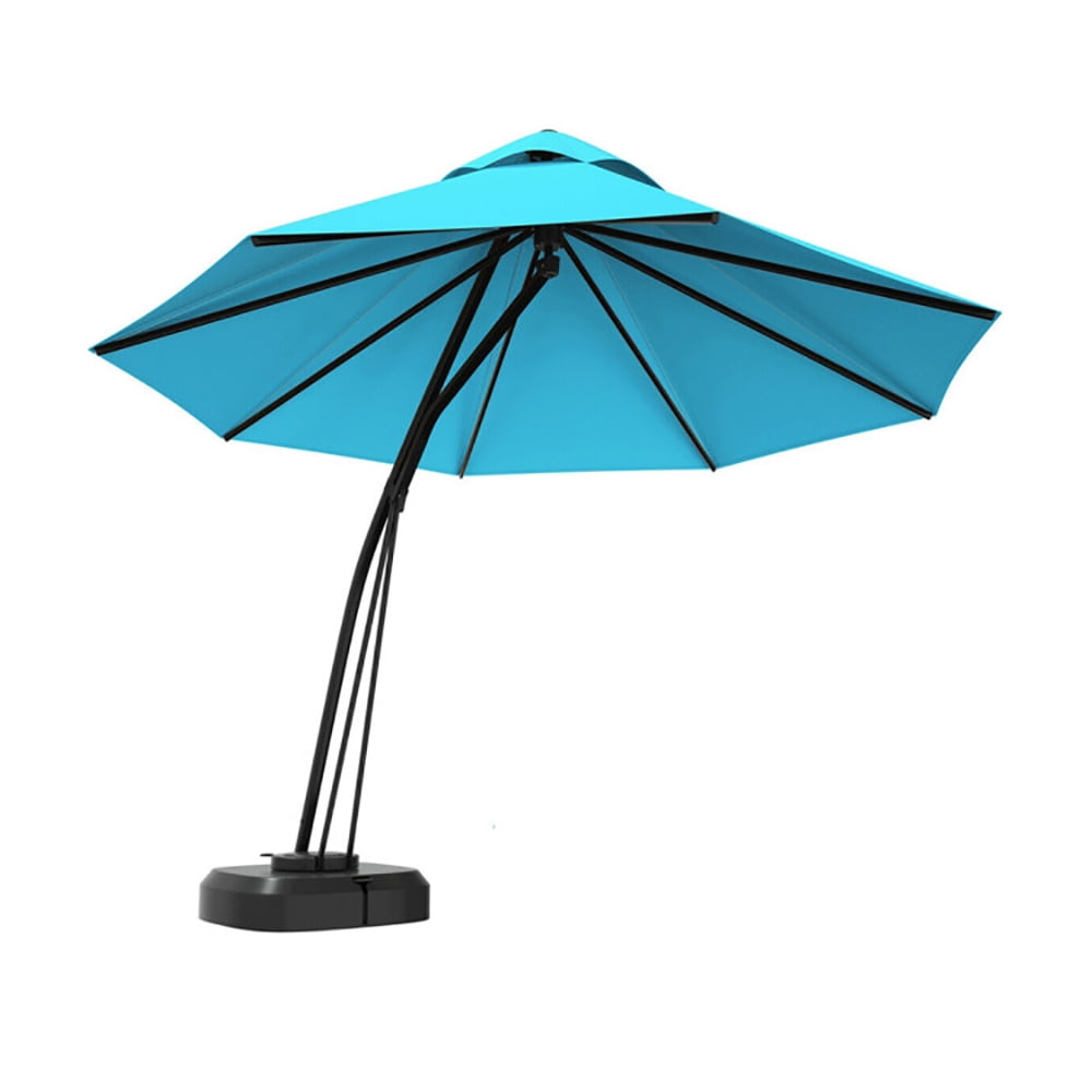 Aimee Lii 11 Feet Outdoor Cantilever Hanging Umbrella with Base and Wheels, Patio Umbrella with Base Included, Turquoise Aimee Lii 11 Feet Outdoor Cantilever Hanging Umbrella with Base and Wheels, Patio Umbrella with Base Included, Turquoise
