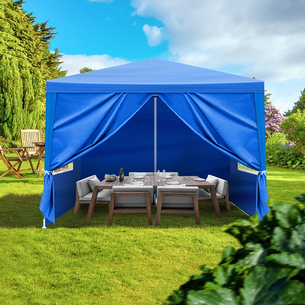 Aimee Lii 120" x120" Large Party Tent, Events Shelter Canopy Gazebo with 4 Side Walls, Shade Shelter for Weddings, Picnic, Blue
