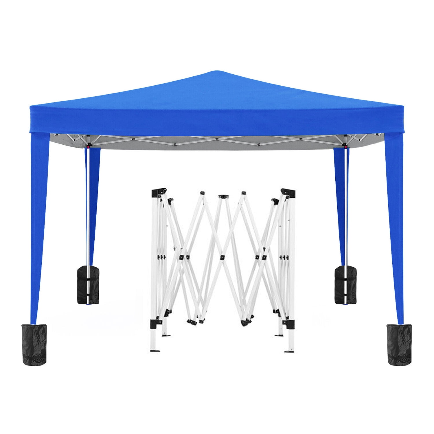 Aimee Lii 120"x120" Pop Up Tent, Backyard Canopy Gazebo with Sidewalls, Outdoor Patio Awnings for Party Camping BBQ Events, Blue Aimee Lii 120"x120" Pop Up Tent, Backyard Canopy Gazebo with Sidewalls, Outdoor Patio Awnings for Party Camping BBQ Events, Blue
