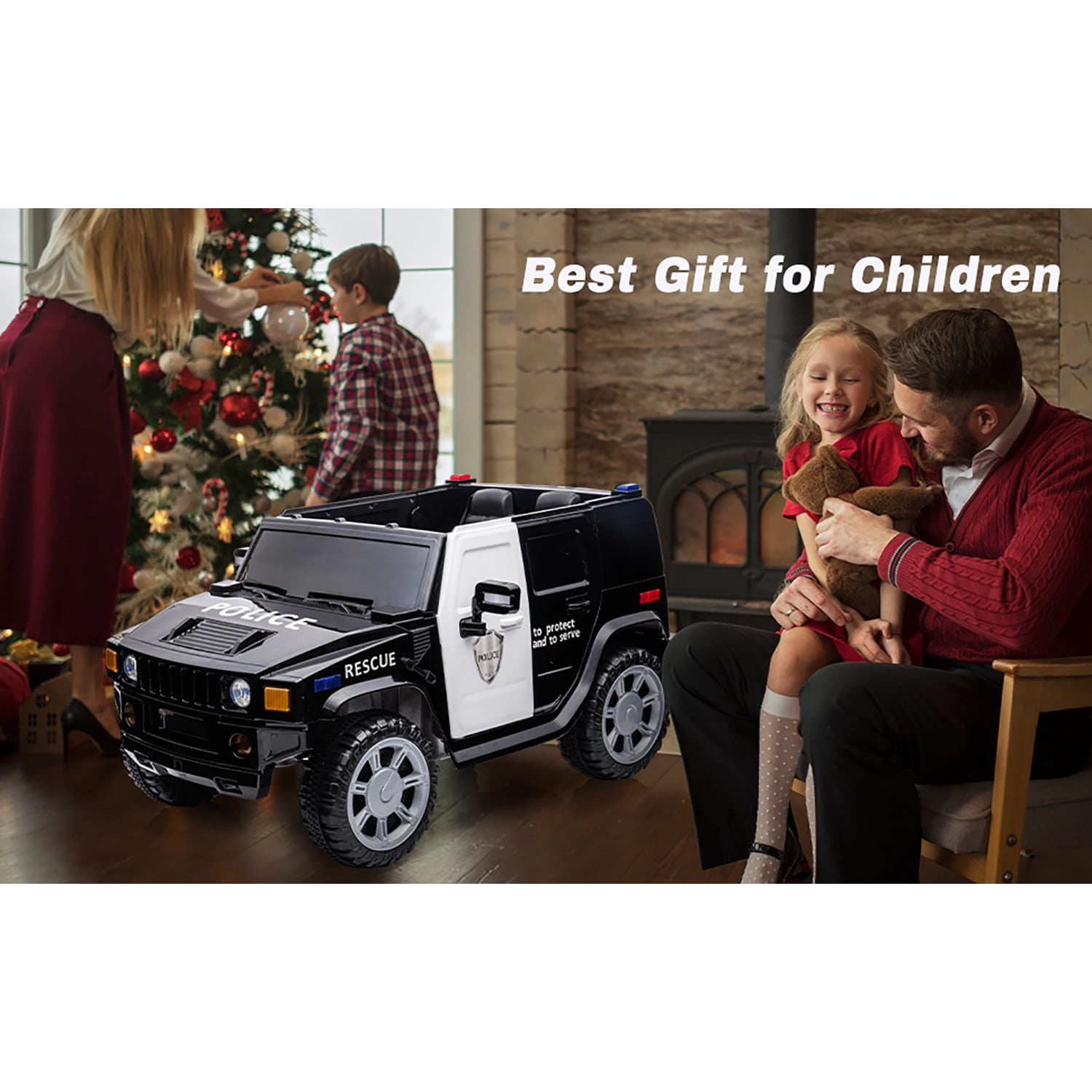 Aimee Lii 12V Kids Ride On Car, Forward and Backward, High and Low Speed, Music, Front Light, Black