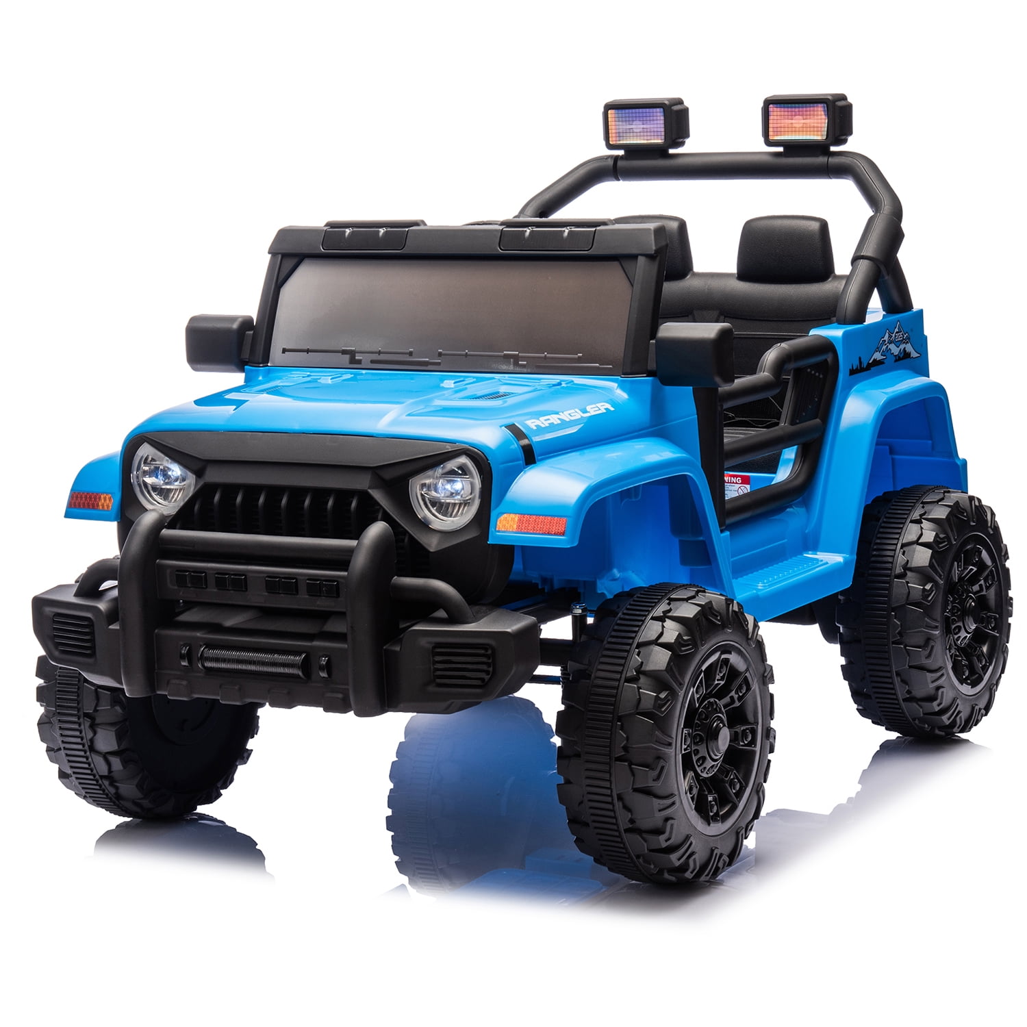 Aimee Lii 12V Kids Ride On Electric Car with Remote Control, Dual Drive, Bluetooth, MP3, USB, Headlights, Slow Start for Kids Aged 3-8, Blue