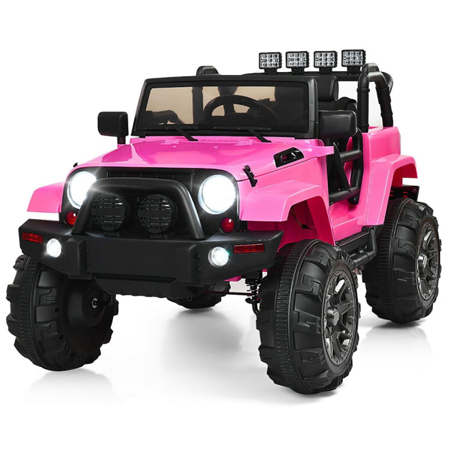 Aimee Lii 12V Kids Ride On Truck Car with Remote Control, LED Lights, Power Wheels for Boys, Pink