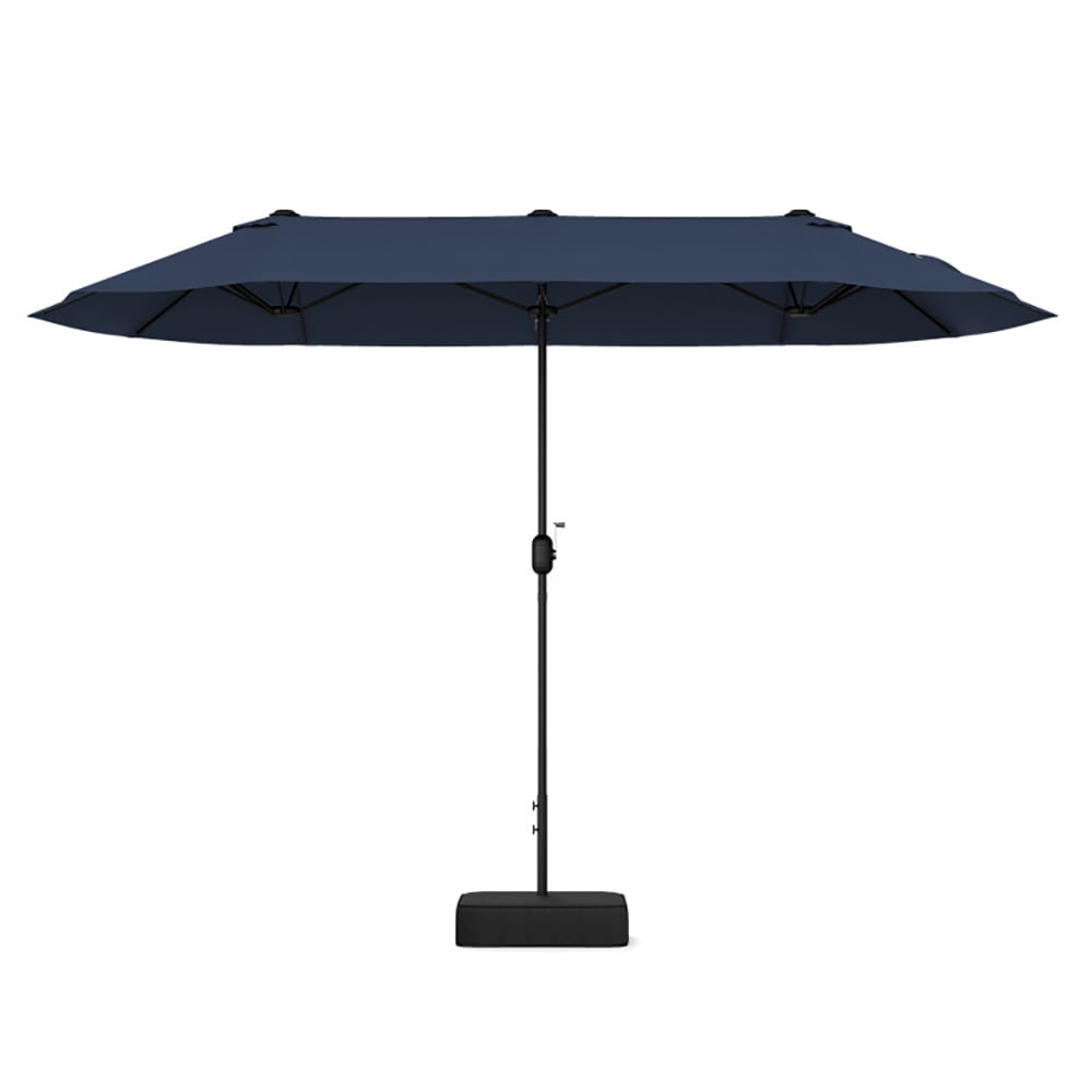 Aimee Lii 13 Feet Double-Sided Patio Twin Table Umbrella with Crank Handle, Outdoor Umbrellas for Patio, Navy