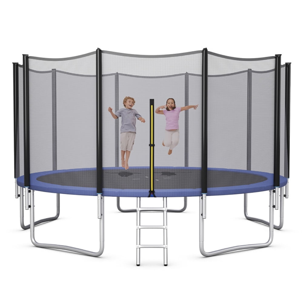 Aimee Lii 15 Feet Outdoor Trampoline Bounce Combo with Safety Closure Net Ladder, Outdoor Trampoline for Kids