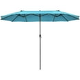 thumbnail image 1 of Aimee Lii 15 Feet Patio Double-Sided Umbrella with Hand-Crank System, Sunbrella Patio Umbrellas, Turquoise, 1 of 6