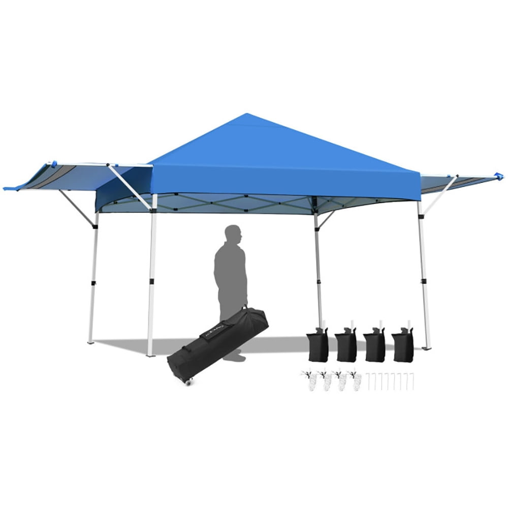 Aimee Lii 17 Feet x 10 Feet Foldable Pop Up Canopy with Adjustable Instant Sun Shelter, Backyard Canopy Gazebo, Blue Aimee Lii 17 Feet x 10 Feet Foldable Pop Up Canopy with Adjustable Instant Sun Shelter, Backyard Canopy Gazebo, Blue