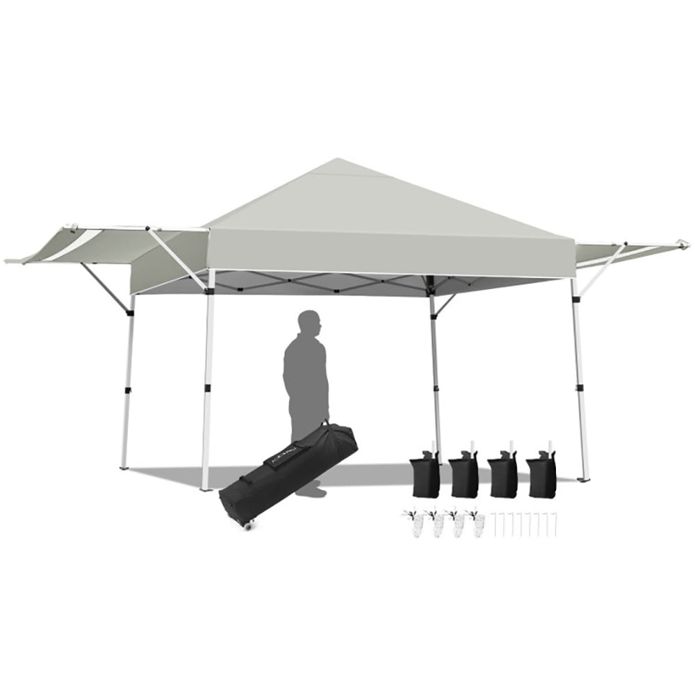 Aimee Lii 17 Feet x 10 Feet Foldable Pop Up Canopy with Adjustable Instant Sun Shelter, Backyard Canopy Gazebo, Gray Aimee Lii 17 Feet x 10 Feet Foldable Pop Up Canopy with Adjustable Instant Sun Shelter, Backyard Canopy Gazebo, Gray