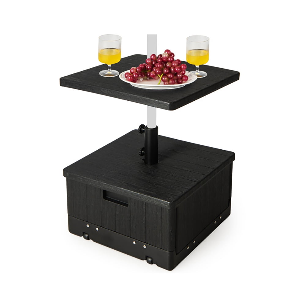 Aimee Lii 175 lbs Outdoor Fillable Umbrella Base with Table Tray, Umbrella Stand Outdoor Base