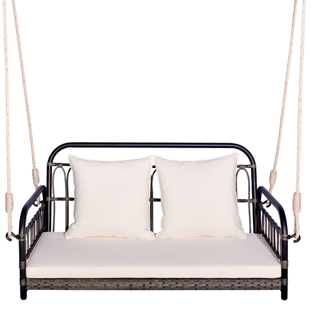 Aimee Lii 2-Person Outdoor Hanging Chair with Ropes, Swing Chair Outdoor, Gray