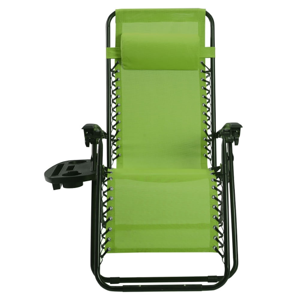 Aimee Lii 2 Pieces Folding Recliner Zero Gravity Lounge Chair, Outdoor Patio Furniture, Green