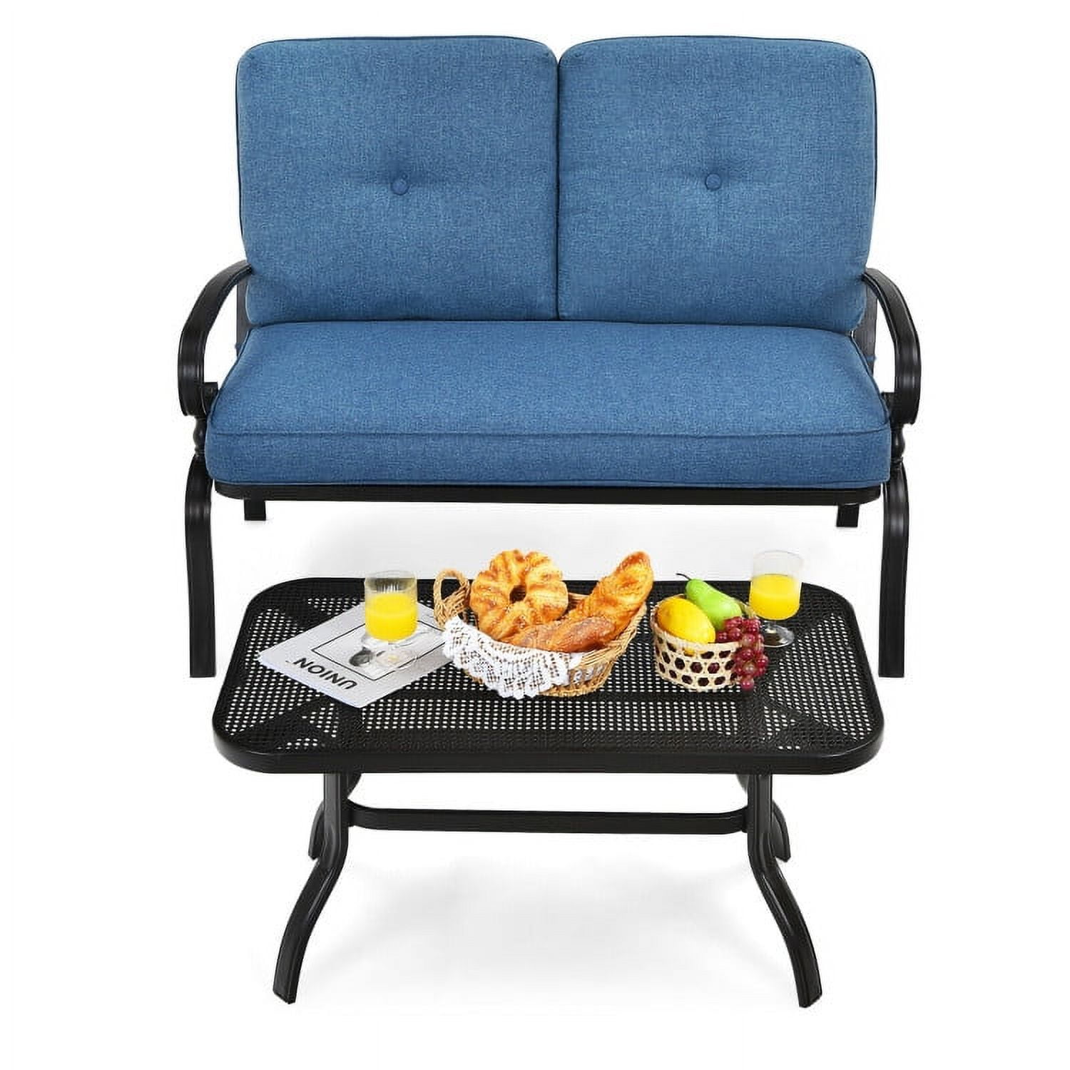 Aimee Lii 2 Pieces Outdoor Patio Furniture Set for Backyard and Poolside, Patio Conversation Sets, Blue