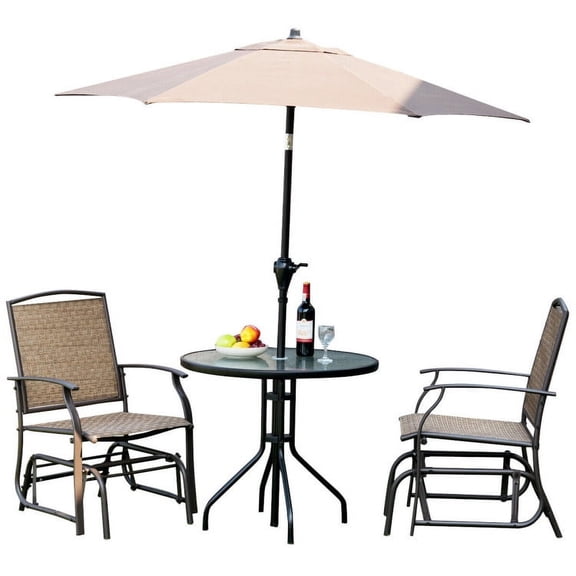 Aimee Lii 2 Pieces Outdoor Rattan Patio Furniture, Porch, Backyard, Sturdy, Brown