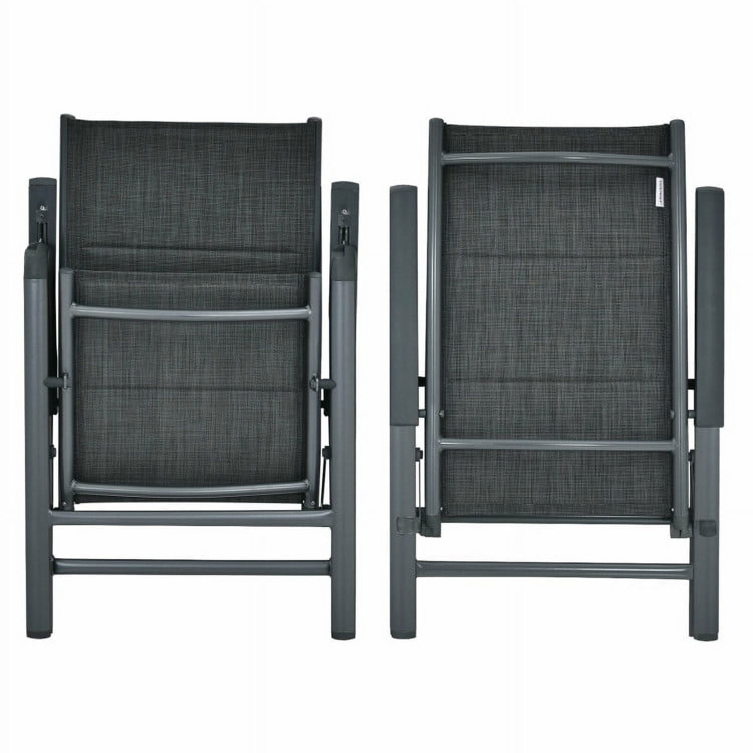 Aimee Lii 2 Pieces Patio Folding Dining Chairs with Aluminum Padded Adjustable, Outdoor Patio Set, Gray Aimee Lii 2 Pieces Patio Folding Dining Chairs with Aluminum Padded Adjustable, Outdoor Patio Set, Gray