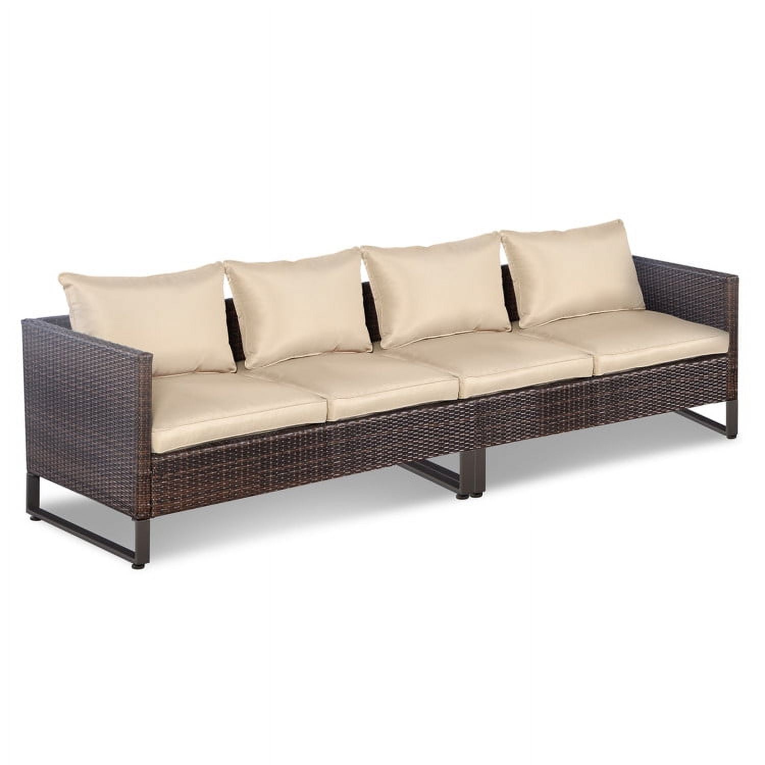 Aimee Lii 2 Pieces Patio Furniture Sofa Set with Cushions and Sofa Clips, Outdoor Deck Furniture, Brown