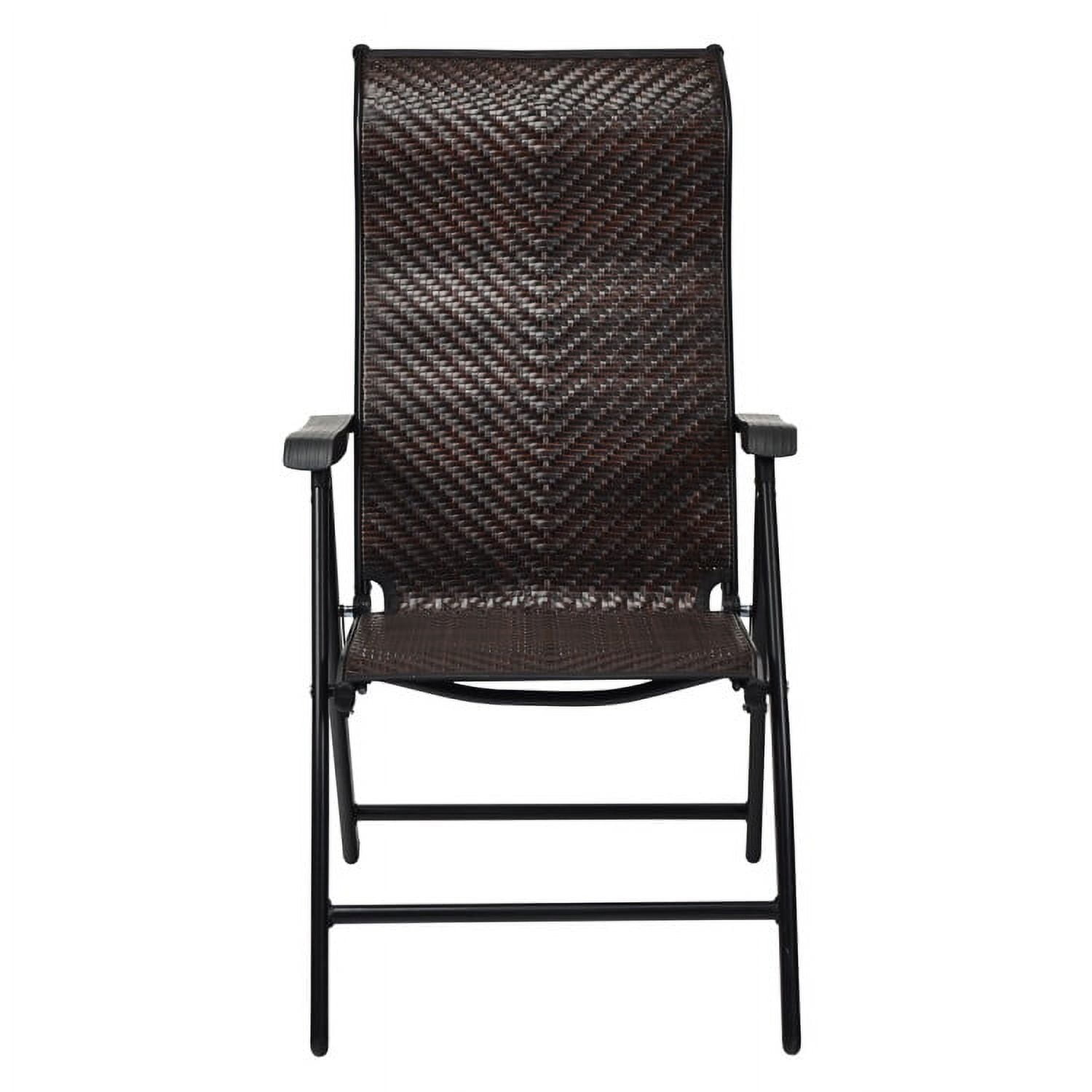 Aimee Lii 2 Pieces Patio Rattan Folding Reclining Chair, Outdoor Deck Furniture Aimee Lii 2 Pieces Patio Rattan Folding Reclining Chair, Outdoor Deck Furniture