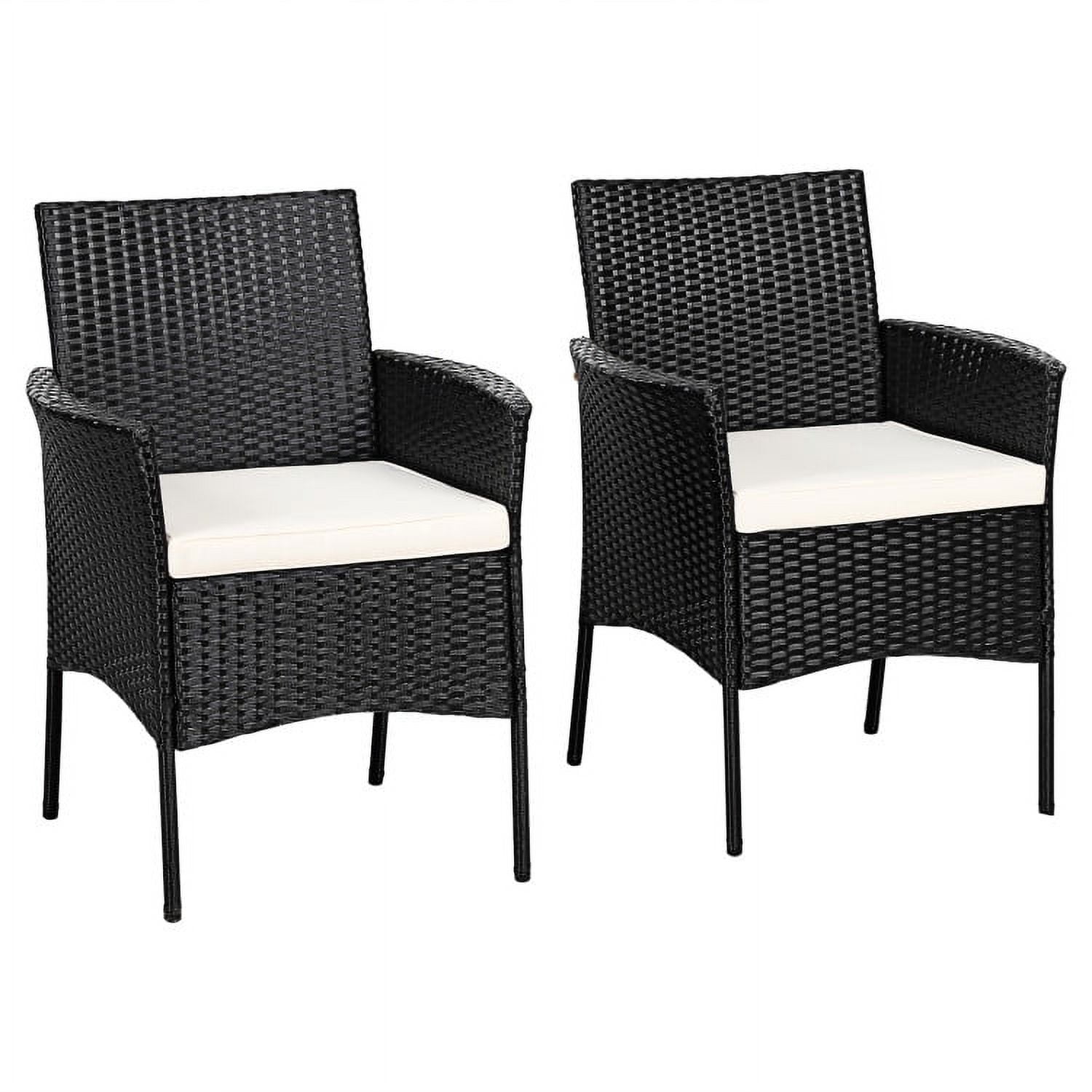 Aimee Lii 2 Pieces Patio Wicker Chairs with Cozy Seat Cushions, Outdoor Patio Set