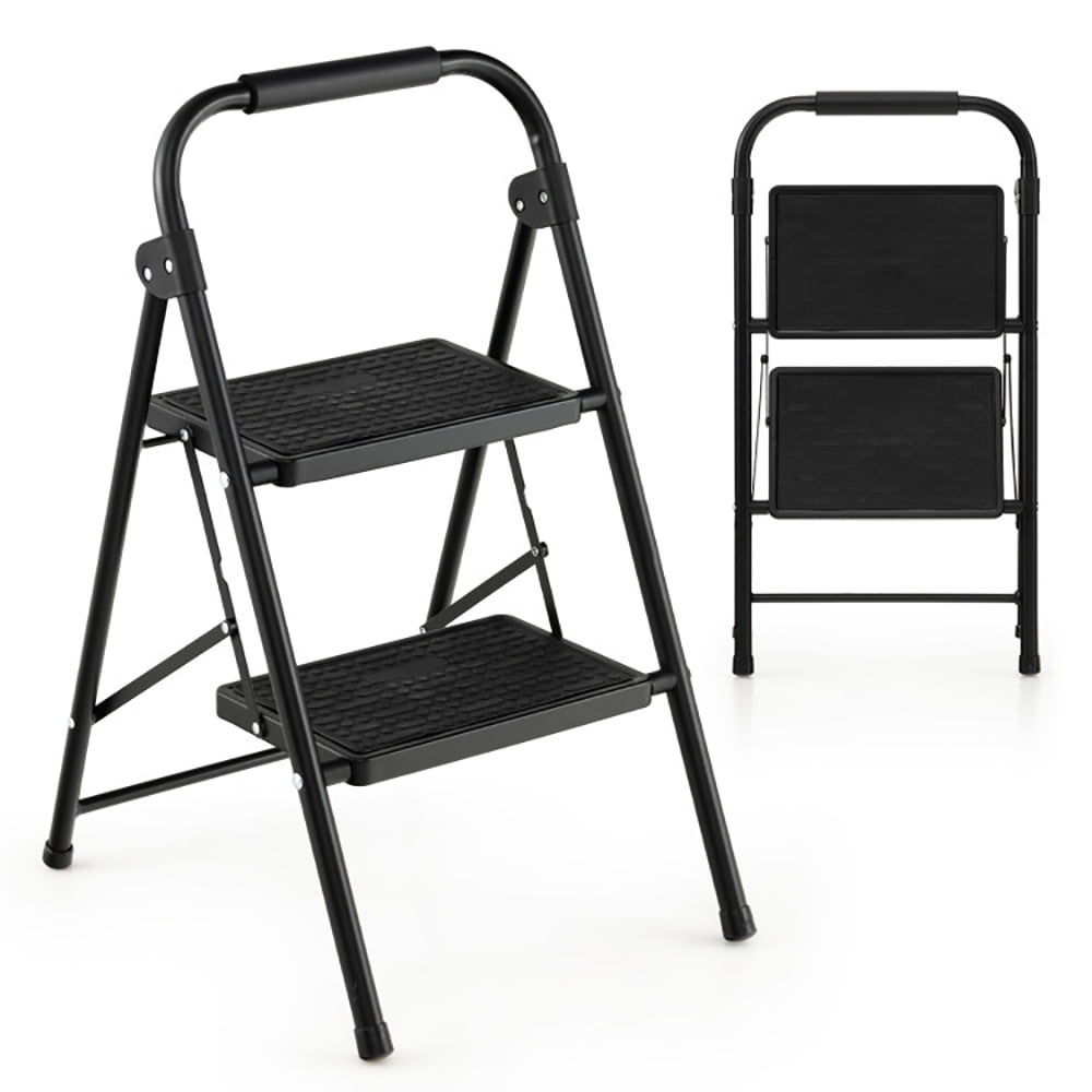 Aimee Lii 2-Step Ladder with Wide Anti-Slip Pedal, Step Stool Foldable, Black Aimee Lii 2-Step Ladder with Wide Anti-Slip Pedal, Step Stool Foldable, Black