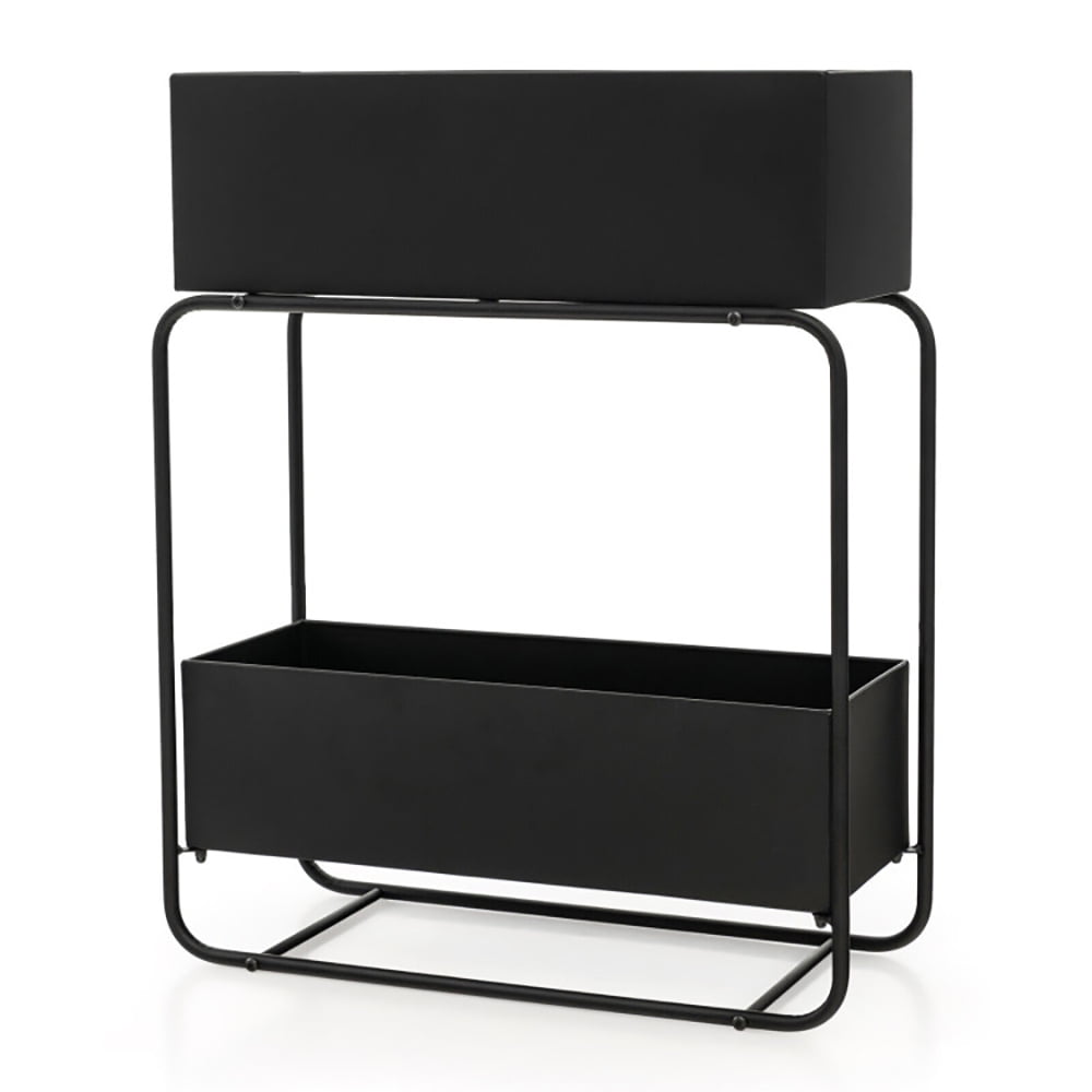 Aimee Lii 2-Tier Metal Elevated Garden Bed with Raised Flower Box, Plant Stand Indoor, Plant Display Stand for Living Room, Balcony, Black Aimee Lii 2-Tier Metal Elevated Garden Bed with Raised Flower Box, Plant Stand Indoor, Plant Display Stand for Living Room, Balcony, Black