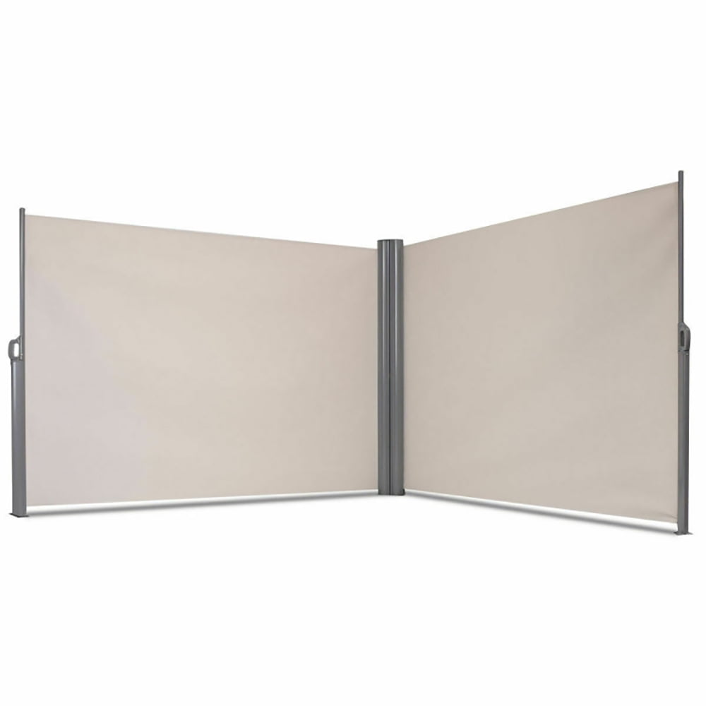 Aimee Lii 237 x 71 Inch Patio Retractable Double Folding Side Awning Screen Divider for Patio, Backyard