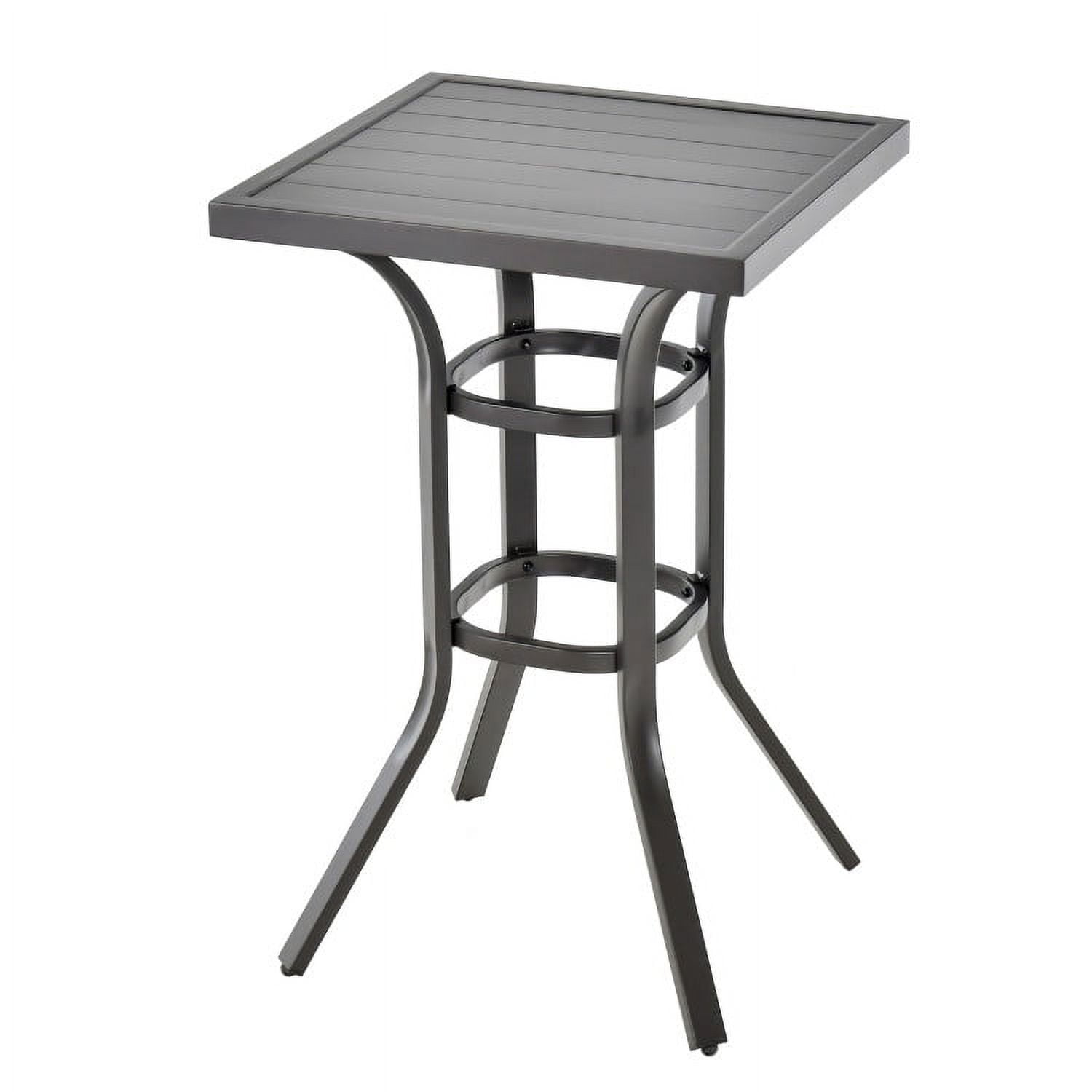 Aimee Lii 24 Inch Patio Bar Height Table with Aluminum Tabletop and Adjustable Foot Pads, Outdoor Patio Furniture